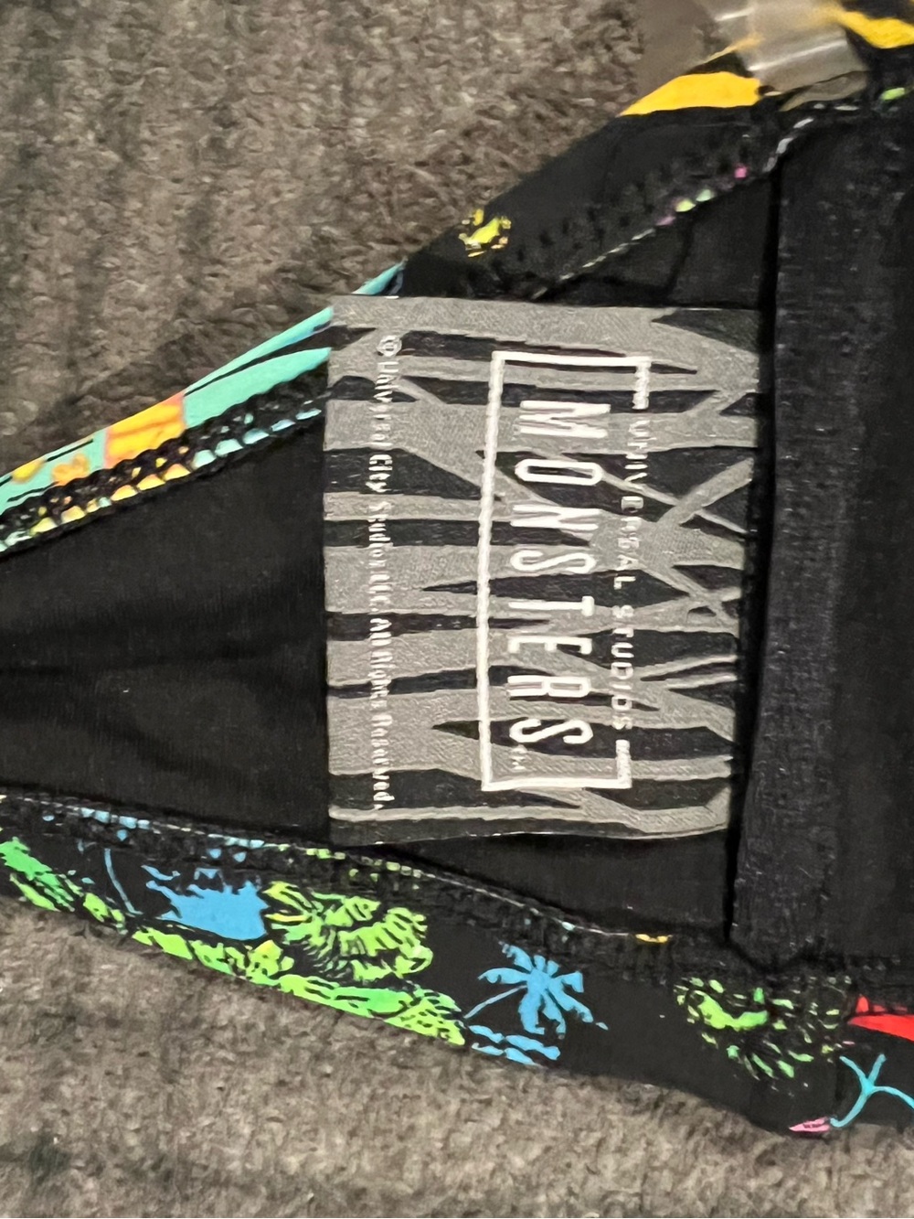 Universal Monsters Neon Multicolor Graphic Bikini Top with Black Accents - Picture 3 of 4